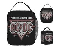 BYHSEPQ ACDCS Rock Band Lunch Bag School Lunch Box for Adult Aesthetic Graphic Design Thermal Tote Handbags Waterproof Cooler Bag