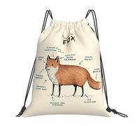 BYHSEPQ Anatomy Of A Fox Backpacks Multi-function Portable Drawstring Bundle Pocket Sports Bag Book Bags For Travel Students