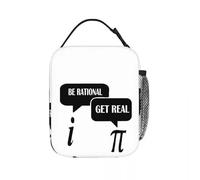 BYHSEPQ Be Rational Get Real Imaginary Math Pi Lunch Bags Insulated Lunch Tote Bento Box Leakproof Picnic Bags for Woman Work Children