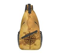BYHSEPQ Casual Vintage Compass Rose Sling Bags for Traveling Men Nautical Sailing Sailor Chest Crossbody Backpack Shoulder Daypack