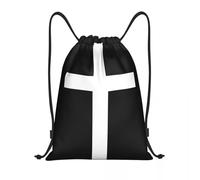 BYHSEPQ Cross Drawstring Backpack Bags Men Women Lightweight Christian Religious Gym Sports Sackpack Sacks for Traveling