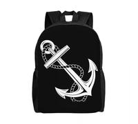 BYHSEPQ Custom Anchor Nautical White Navy Travel Backpack Women Men School Laptop Bookbag Navigation College Student Daypack Bags