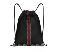 BYHSEPQ Custom Arabic Keffiyeh Traditional Pattern Drawstring Backpack Sport Sackpack Foldable Tatreez Embroidery Art Training Bag Sack