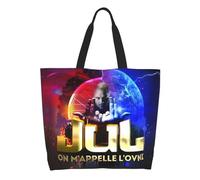BYHSEPQ Custom Jul French Rapper Shopping Canvas Bag Women Reusable Big Capacity Grocery Shopper Tote Bags