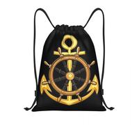 BYHSEPQ Custom Nautical Sailor Anchor Drawstring Bag for Training Yoga Backpacks Women Men Sports Gym Sackpack