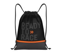 BYHSEPQ Custom Ready To Race Logo Drawstring Bag for Shopping Yoga Backpacks Men Women Racing Sport Motorcycle Rider Sports Gym Sackpack