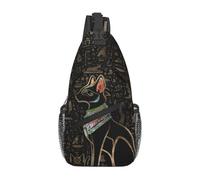 BYHSEPQ Custom Retro Egypt Hieroglyphic Cat Sling Chest Bag Customized Egyptian Crossbody Shoulder Backpack for Travel Hiking Daypack