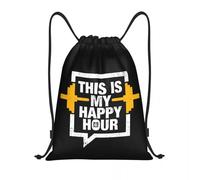 BYHSEPQ Custom This Is My Happy Hour Motivational Quote Drawstring Bag for Training Yoga Backpacks Bodybuilding Workout Sports Gym