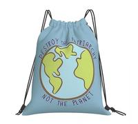 BYHSEPQ Destroy The Patriarchy, Not The Planet Backpacks Casual Portable Drawstring Bags Storage Bag Book Bags For Man Woman School