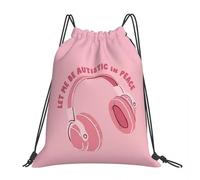 BYHSEPQ Let Me Be Autistic In Peace Backpacks Casual Portable Drawstring Bags Shoes Bag Book Bags For Travel Students