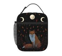 BYHSEPQ Moonlit Garden Autumn Fox Thermal Insulated Lunch Bags Travel Moonlight Boho Floral Reusable Food Bag Thermal Cooler Lunch Box