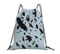 BYHSEPQ Murder Of Crows Backpacks Fashion Portable Drawstring Bags Drawstring Bundle Pocket Shoes Bag Book Bags For Travel School