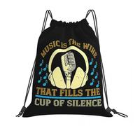 BYHSEPQ Music Is The Wine That Fills The Cup Of Silence Backpacks Portable Drawstring Bags Shoes Bag Book Bags For Travel Students