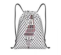 BYHSEPQ Palestinians Palestines Drawstring Bags Soccer Backpack Gym Sackpack Traditional Tatreez String Bag for Cycling