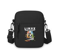 BYHSEPQ Penguin holding baseball bat,Linux system. Men Crossbody Bag Single Shoulder Women Cartoon Anime Film Printing Design Unisex