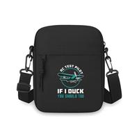BYHSEPQ RC test pilot plane,if duck,you should Men Crossbody Bag Single Shoulder Women Cartoon Anime Film Printing Design Unisex