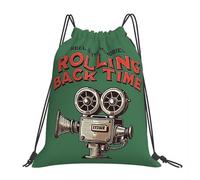 BYHSEPQ Reel In The Menmories Rolling Back Time Backpacks Multi-function Drawstring Bags Sundries Bag Book Bags For Travel School