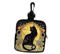 BYHSEPQ Retro Art Noble Black Cat Printing Large Capacity Coin Wallet Waterproof Digital Coin Wallet Storage Bag, Ideal Choice for Gifts