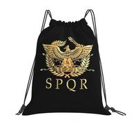 BYHSEPQ SPQR- Roman Empire Standard Shield Backpacks Casual Portable Drawstring Bags Sports Bag Book Bags For Travel Students