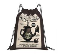BYHSEPQ Teapot Cannon Alice Madness Returns Backpacks Multi-function Portable Drawstring Bags Sundries Bag Book For Man Woman Students