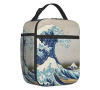 BYHSEPQ Under The Wave Off Kanagawa Thermal Insulated Lunch Bags Katsushika Hokusai Resuable Lunch Tote for School Storage Food Box