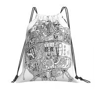 BYHSEPQ Whimsical Mechanical Beast Backpacks Casual Portable Drawstring Bundle Pocket Shoes Bag Book Bags For Man Woman Students
