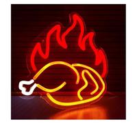 Byicoo Hanging Art Neon Signs Roasted Chicken for neon Sign Light for Restaurant Hotel Kitchen Fried Shop Business Dimmable