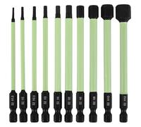 BYINGS 10Pcs 1/4inch S2 Alloy Steel Magnetic Tip Hex Key Drill Bit Set Ti Coated High Speed Steel Hex Shank Hole Opener