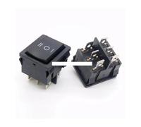 BYINGS 10Pcs KCD5 21X24mm 21 * 24mm 6 Pin 3 Position 6A/12A 250VAC ON-OFF-ON SPDT Snap in Black Rocker Switch