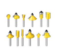 BYINGS 12pcs 1/4in 1/2in 6mm 8mm Shank Router Bit Set Woodworking Tools Milling Cutters Trimming Straight Corner Beading Bits