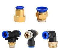 BYINGS 20/50Pcs Pneumatic Air Connector Fitting PC/PCF/SL/PB/PL 6 8 10 12 Thread 1/8 1/4" 3/4" 1/2" Hose Fittings Pipe Quick Connector