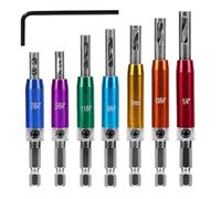 BYINGS 4/7Pcs Self Centering Drill Bit Set 5/64''-1/4'' Hex Shank Self Center Hinge Drill Bits Tool For Woodworking Window Door Hinge