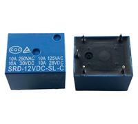 BYINGS 5pcs/lot SRD-12VDC-SL-C T73-12V 5 pin PCB Type 12V DC Power Relay