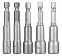BYINGS 6mm-19mm Magnetic Impact Socket Nut Screwdriver 1/4 Hex Key Set Drill Bit Adapter for Power Drills Impact Drivers Socket Kit