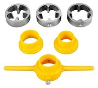 BYINGS 6Pcs Pipe Thread Maker Tool Kit NPT Thread Tap Die Set 1/2" 3/4" 1" for Pumps Pipes Tap Die Hand Tool Plumbing Repair Tool
