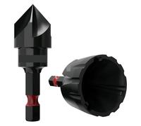 BYINGS Deburring External Chamfer Tool, 2PCS Deburring Chamfer Tool, Internal Countersink Drill Bit, Dislodge Burr Fits for 3-19mm