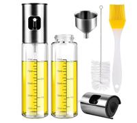 Byitin Cooking Oil Spray Bottle 100ML, 2PCS Glass Olive Oil Sprayer Misto Dispenser Wide Mouth for Air Fryer, Kitchen, BBQ and Baking