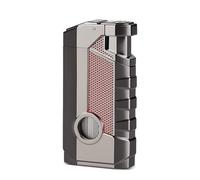 Byitin Triple Flame Jet Lighter Windproof, Adjustable Turbo Torch Lighter Gas Refillable with Punch for Men Gift (Butane Not Included)