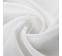 Byitre Stretch Chiffon Fabric by 1 Meter - 59" Wide 97% Polyester 3% Spandex, Soft & Breathable Material for Dresses, Coats, Shirts, DIY Crafts, and Fashion Accessories（White）