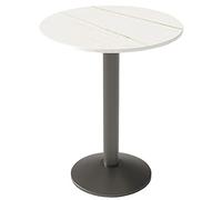 BYJHOPOSD Round Bar Bistro Table for Living Room Dining Room Kitchen Pub Counter and Bistro Indoor Outdoor Furniture - White Rock Slabs Top Ø 23.6in - H 29.5in (Color : Round)