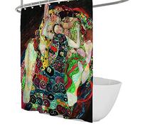BYJING Art Gustav Klimt Shower Curtain Printed Three Stages of Women Paintings Weighted Bathroom Curtains with 12 Hooks Hotel Quality Waterproof 90x180cm