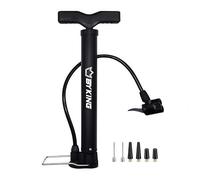 BYKING Universal Mini Bike Pump, Portable Air Pump for Ballons, Tyres, Ball and Toys Inflatables, Cycling Floor Pump with Presta. Schrader and Dunlop valve, Bicycle Foot pump
