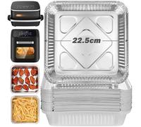BYKITCHEN 30pcs Large Air Fryer Aluminum Foil Trays, 9 Inch Air Fryer Liners for Tefal Easy Fryer Pizza & Oven, Tin Foil Dishes/Containers for Baking/Cooking/Roasting