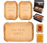 BYKITCHEN Disposable Air Fryer Liners for Ninja AF500UK 10.4L, 150 Count | Extra-Large Parchment Air Fryer Paper Liners for Ninja AF500UK 10.4L MegaZone, Air Fryer Accessories
