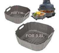 BYKITCHEN Reusable Silicone Air Fryer Liners for Ninja CRISPi FN101UK | Reusable Silicone Air Fryer Liners for Ninja Crispi FN101UK, Two Sizes Fit the 3.8L and 1.4L Glass Containers