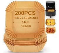 BYKITCHEN Small Air Fryer Liners for 2 litres Air Fryers, Like Chefman Mini/Midea Compact/Cosori 2L, 200PCS 5.5Inch Disposable Airfryer Parchment Paper Liners, Nonstick Accessories for Single Fryer