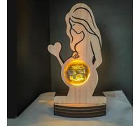 Bykiyevm Custom Ultrasound Photo Lamp,3D Personalized Crystal Photo Ball,Ultrasound Picture Wood Frames,Personalized Led Night Light,Baby's First Keepsake,Gift for New Mom,Baby Shower