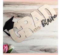 Bykiyevm Personalised Wooden Name Sign, Graduation Guest Book Alternative 2025, Signature Board, Graduation Party Decoration, Graduation Gift for