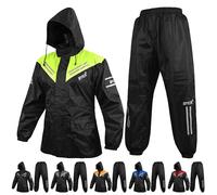 BYKR Waterproof Outdoors Motorcycle Rain Suits for Men & Women Cycling 2-Piece Breathable & Windproof Wet Weather Protection Motocross Rain Gear Reflective Rainwear All Sports Riding Rainsuit HVG 4XL