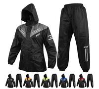 BYKR Waterproof Outdoors Motorcycle Rain Suits for Men & Women Cycling 2-Piece Breathable & Windproof Wet Weather Protection Motocross Rain Gear Reflective Rainwear All Sports Riding Rainsuit Grey L